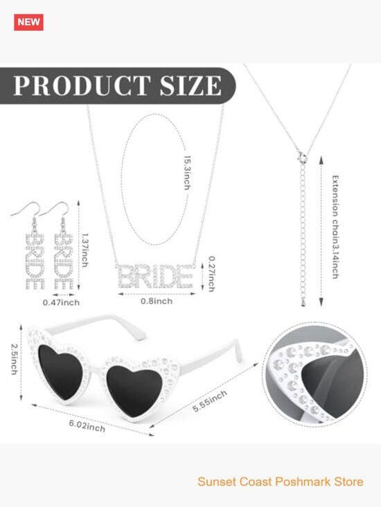 Bride Cowgirl Hat Rhinestone Set with Star Glitter Hat Earrings Necklace main image 6